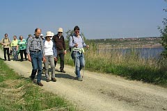 Panoramaweg am Lappwaldsee (Mai 2013): Schöne Aussicht auf die Renaturierung des Tagebaus
