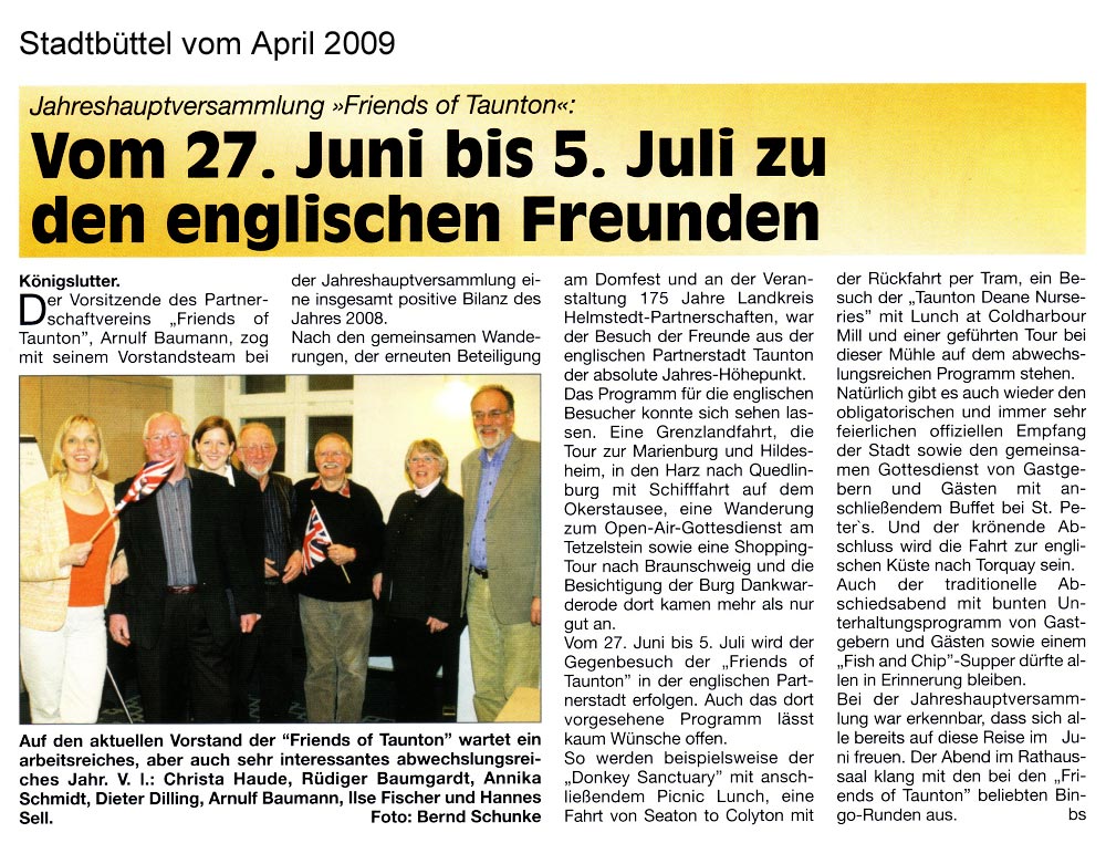 Artikel Stadtb&uuml;ttel April 2009